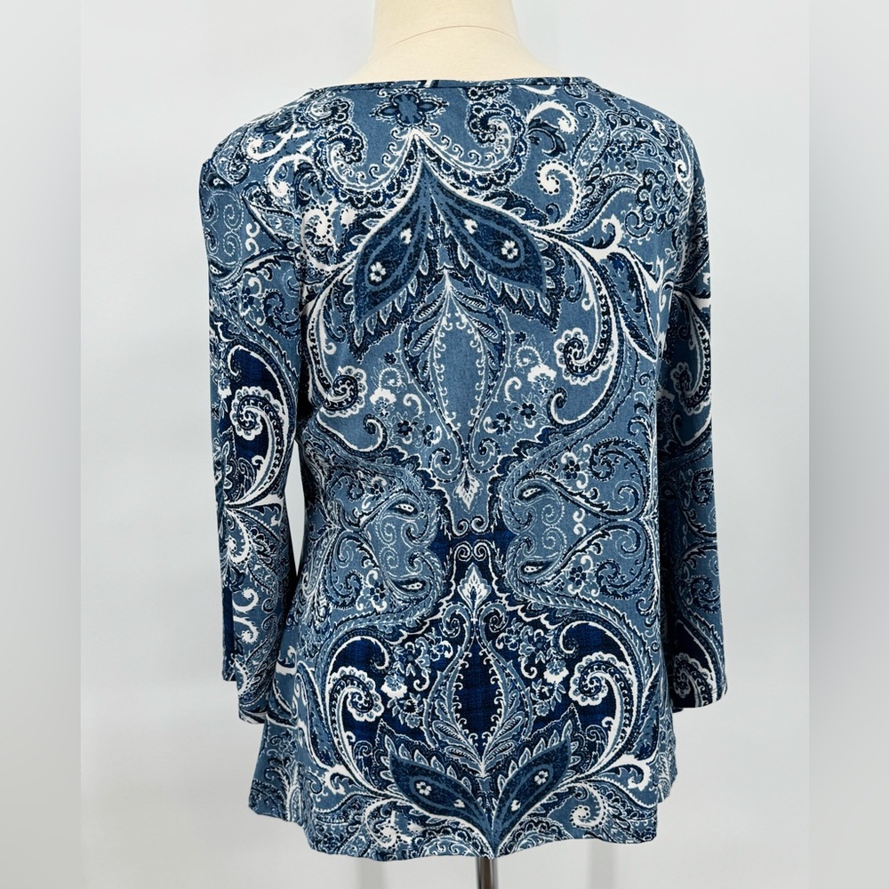 Paisley Butterfly Sleeve Stretchy Blouse Boho Goes to the Beach size  XL - Picture 4 of 6